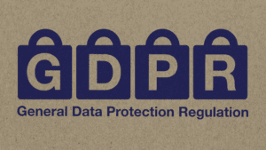 GDPR betyder General Data Protection Regulation. Hvert bogstav vises med en hængelås.