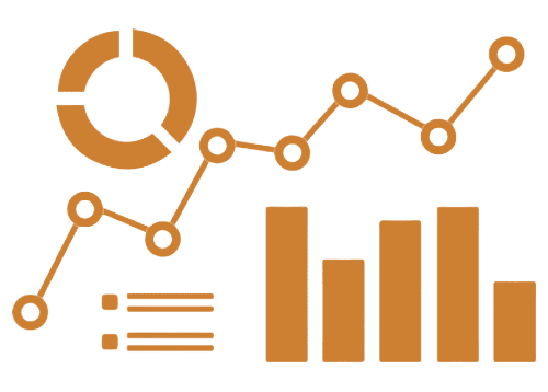 Ikon af forskellige grafer der leder tankerne hen på en årlig GDPR coompliancerapport fra DPO Danmark.